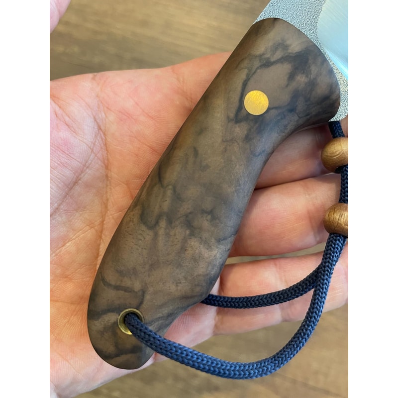 Compact N690 Steel Camping Knife Walnut Wood Outdoor Hunting Blade 2