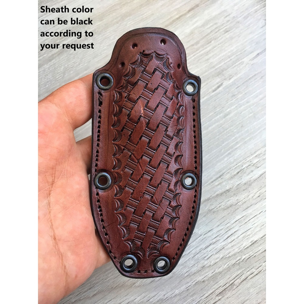 Handmade Damascus Hunting Knife Green Rosewood Full Tang Skinner Blade 2