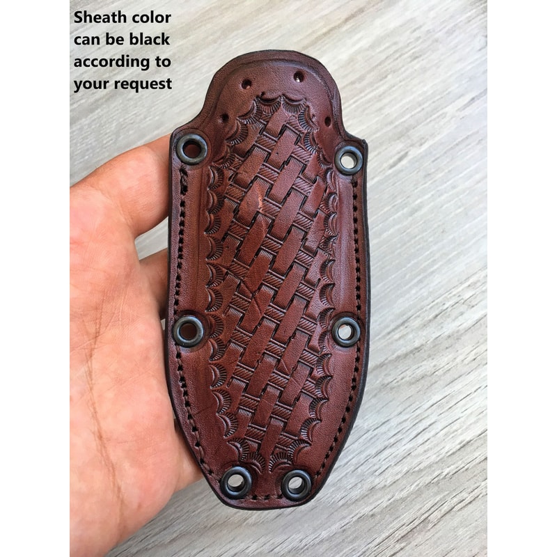 Handmade Damascus Hunting Knife Green Rosewood Full Tang Skinner Blade 2
