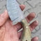 Handmade Damascus Hunting Knife Green Rosewood Full Tang Skinner Blade 1