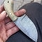 Handmade Damascus Hunting Knife Green Rosewood Full Tang Skinner Blade 4