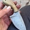 Handmade Damascus Hunting Knife Green Rosewood Full Tang Skinner Blade 6