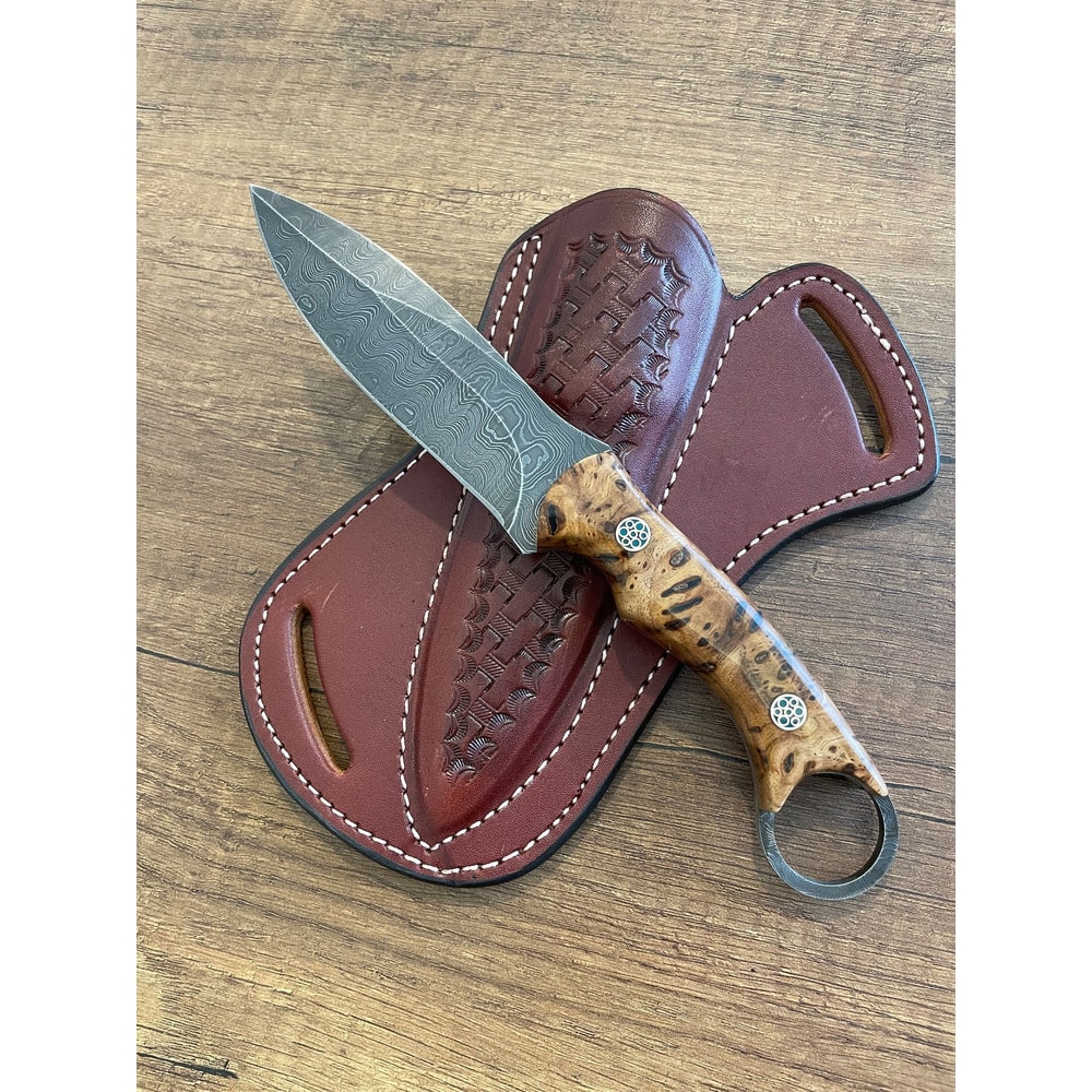 Premium 150 Layer Damascus Steel Outdoor Knife With Chestnut Wood Handle 1