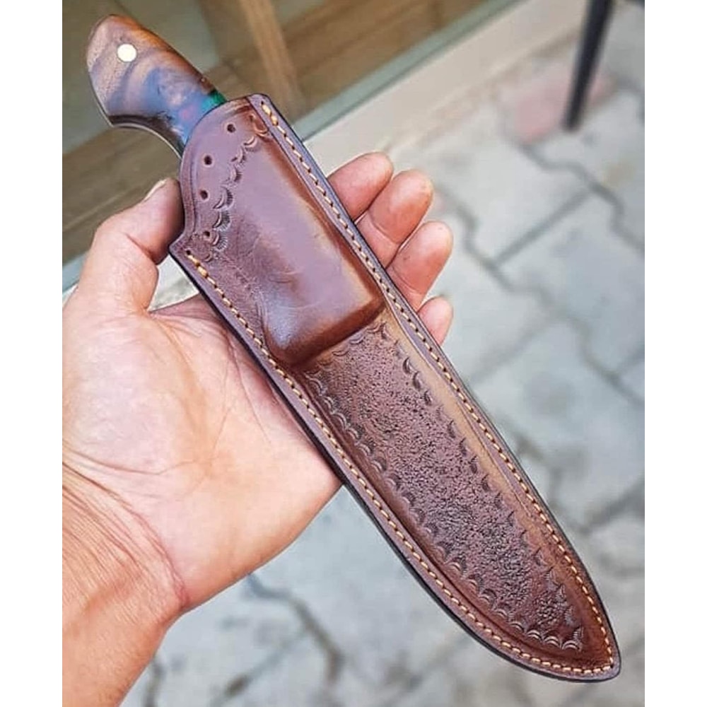 Blacksmith Forged Damascus Cooking Knife For Chefs With Walnut Epoxy Handle 1