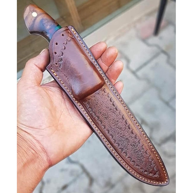 Blacksmith Forged Damascus Cooking Knife For Chefs With Walnut Epoxy Handle 1