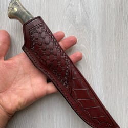 handmade damascus kitchen butcher knife – maple wood handle chef cleaver blade
