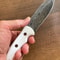 Handmade Damascus Outdoor Knife White Corian Handle Hunting Survival Blade 1