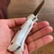 Handmade Damascus Outdoor Knife White Corian Handle Hunting Survival Blade 2
