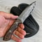 Premium Full Tang Damascus Steel Camping Knife With Walnut Wood Grip 4