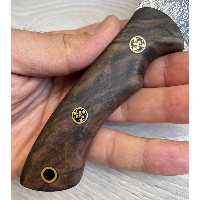 Premium Full Tang Damascus Steel Camping Knife With Walnut Wood Grip 6
