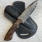 Premium Full Tang Damascus Steel Camping Knife With Walnut Wood Grip 8