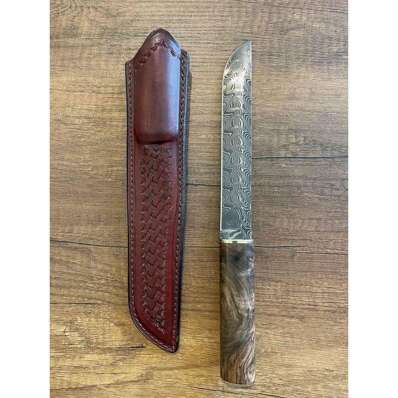 Premium 150 Layer Damascus Steel Outdoor Knife With Walnut Wood Handle 6