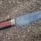 Handmade Damascus Bushcraft Knife Padauk Wenge Wood Hunting Blade 1