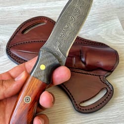blacksmith forged damascus hunting knife for camping, survival & outdoor use