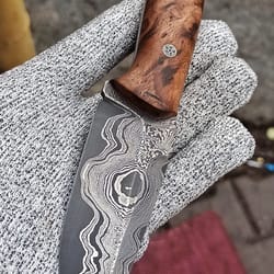 premium 150 layer damascus steel outdoor edc knife with full tang chestnut grip