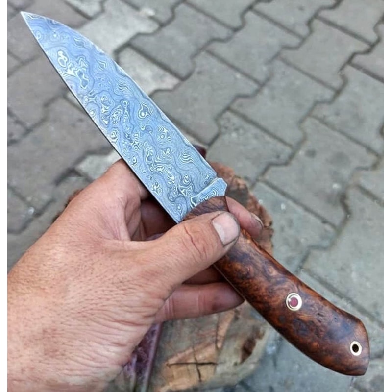 Blacksmith Forged Damascus Camping Knife For Hunting Survival Outdoor Use 1
