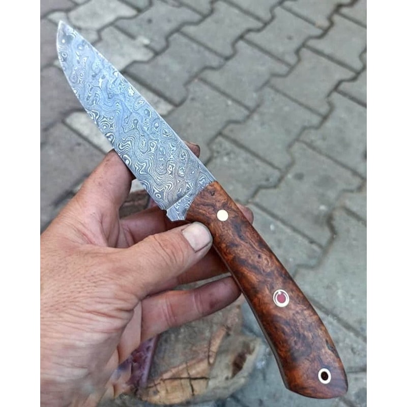 Blacksmith Forged Damascus Camping Knife For Hunting Survival Outdoor Use 0