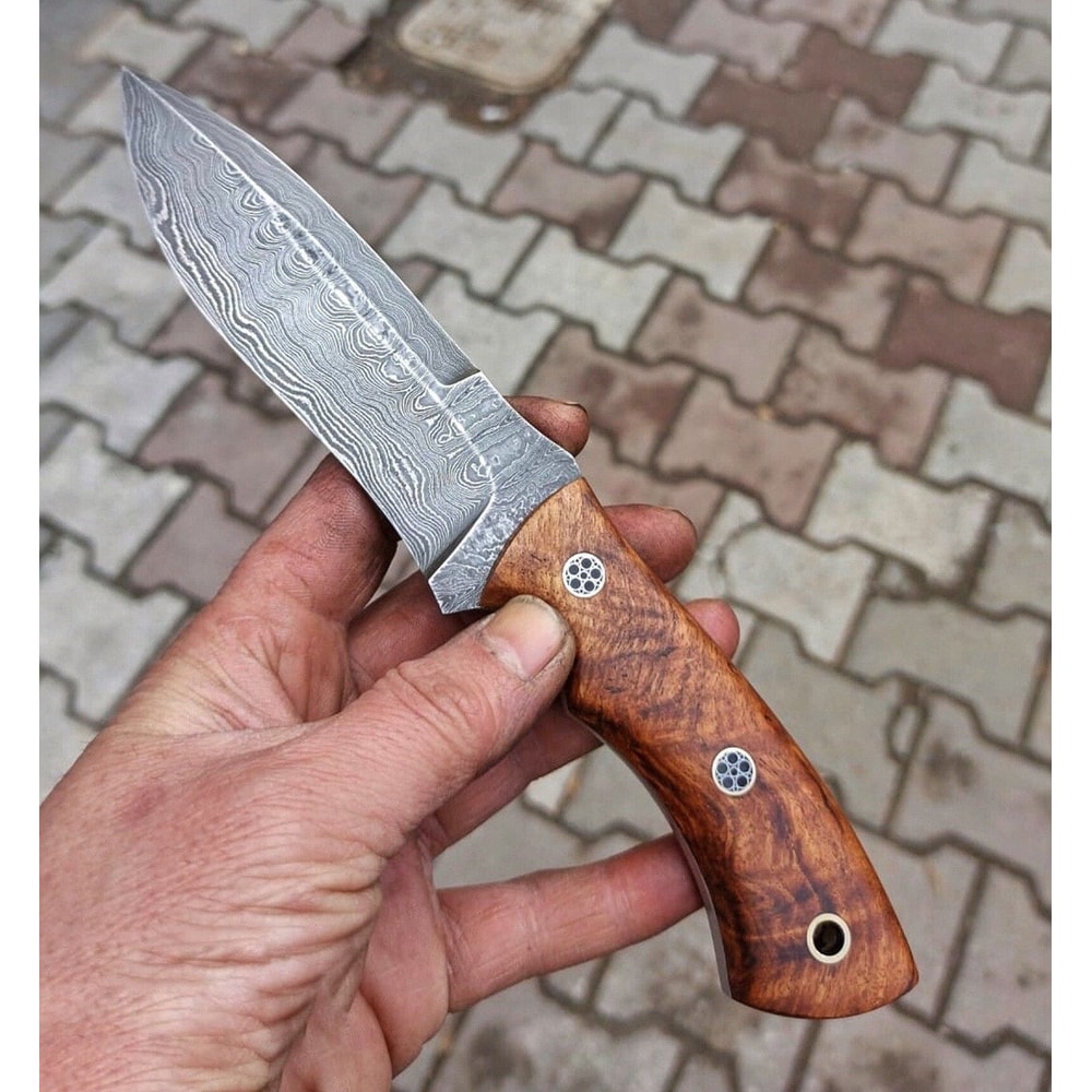 Blacksmith Forged Damascus Hunting Knife For Belt Carry Camping Survival Use 0