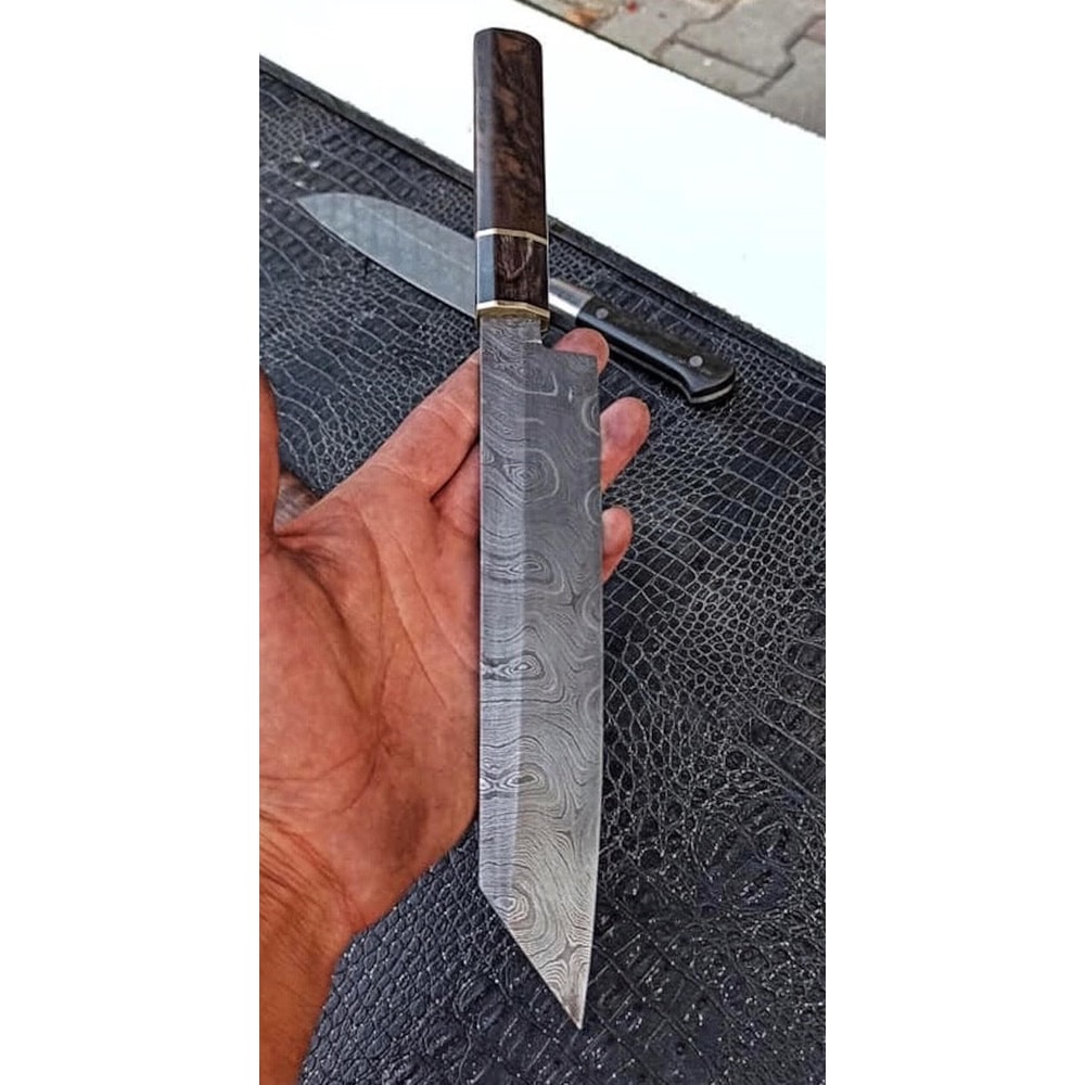 Premium 150 Layer Damascus Steel Chef Knife With Walnut Wood Cow Horn Grip 1