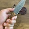 Damascus Everyday Carry Knife With Gloss Chestnut Handle Leather Sheath 0