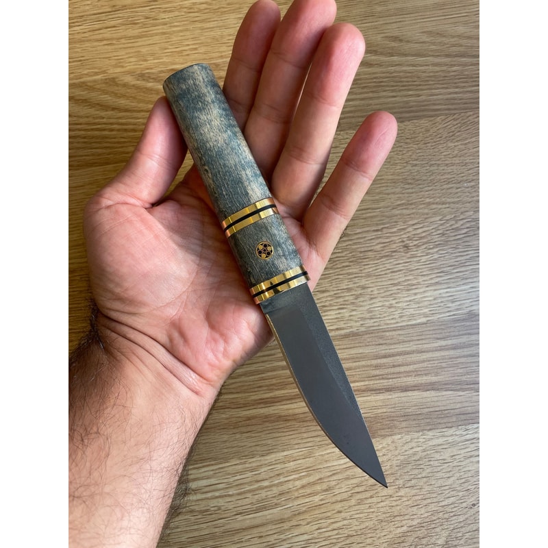 Handmade Puukko Knife N690 Steel Outdoor Knife With Padouk Cow Horn Handle Wedding GIFT BF GIFT 2