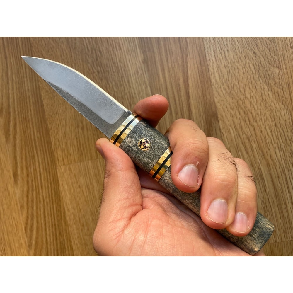 Handmade Puukko Knife N690 Steel Outdoor Knife With Padouk Cow Horn Handle Wedding GIFT BF GIFT 5
