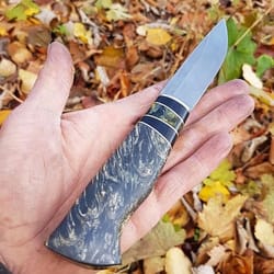 blacksmith forged puukko knife for bushcraft, camping & wood carving use