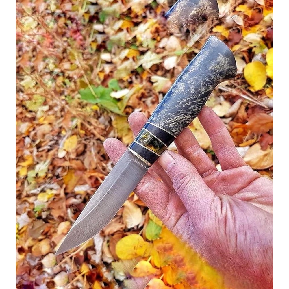 Blacksmith Forged Puukko Knife For Bushcraft Camping Wood Carving Use 4
