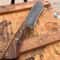 Machete Knife Sleipner Steel Heavy Chopper Blade Walnut Wood Handle Stonewashed Finish 6