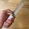 Handmade N690 Steel Hunting Knife White Corian Handle Outdoor Blade 0