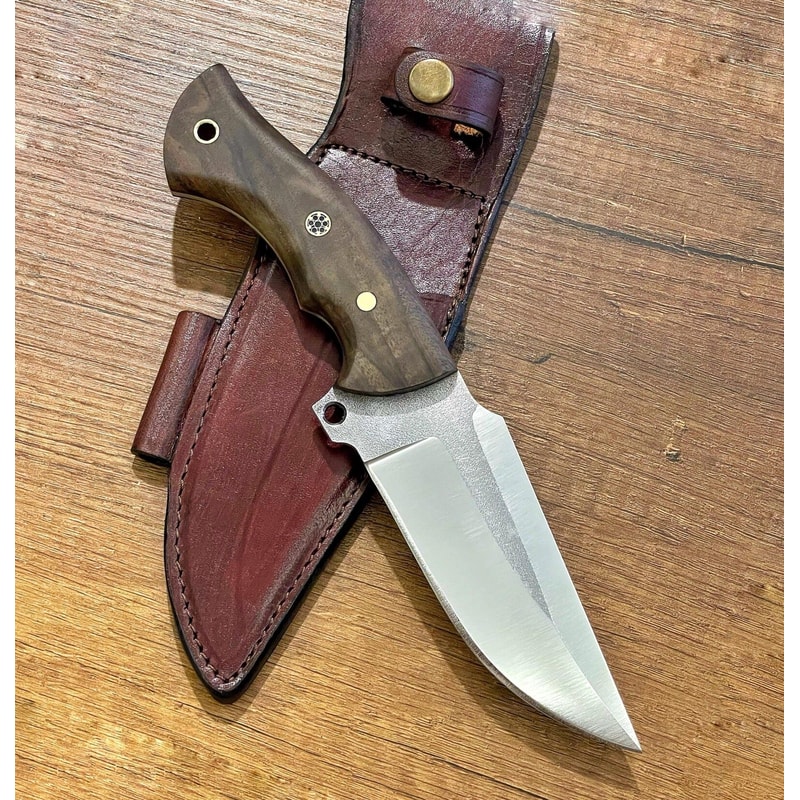 Premium Survival Camping Knife With N690 Steel Walnut Wood Handle 2