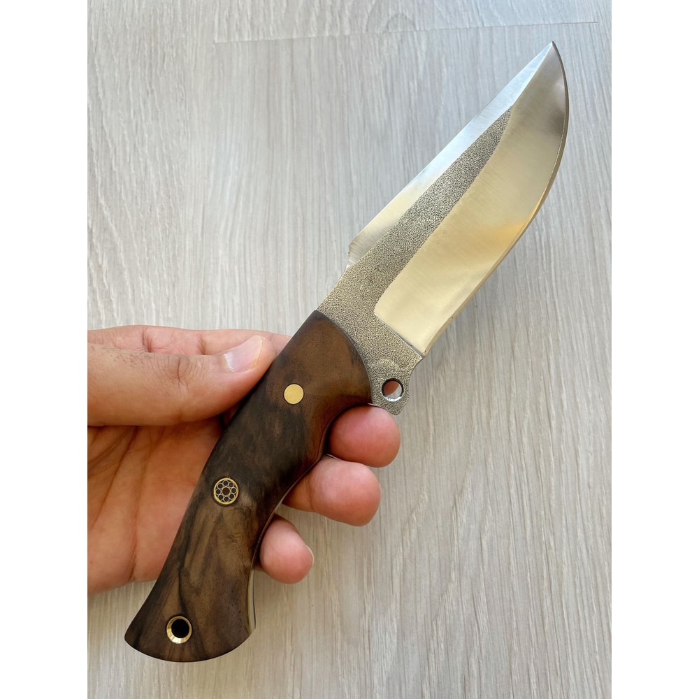 Premium Survival Camping Knife With N690 Steel Walnut Wood Handle 8