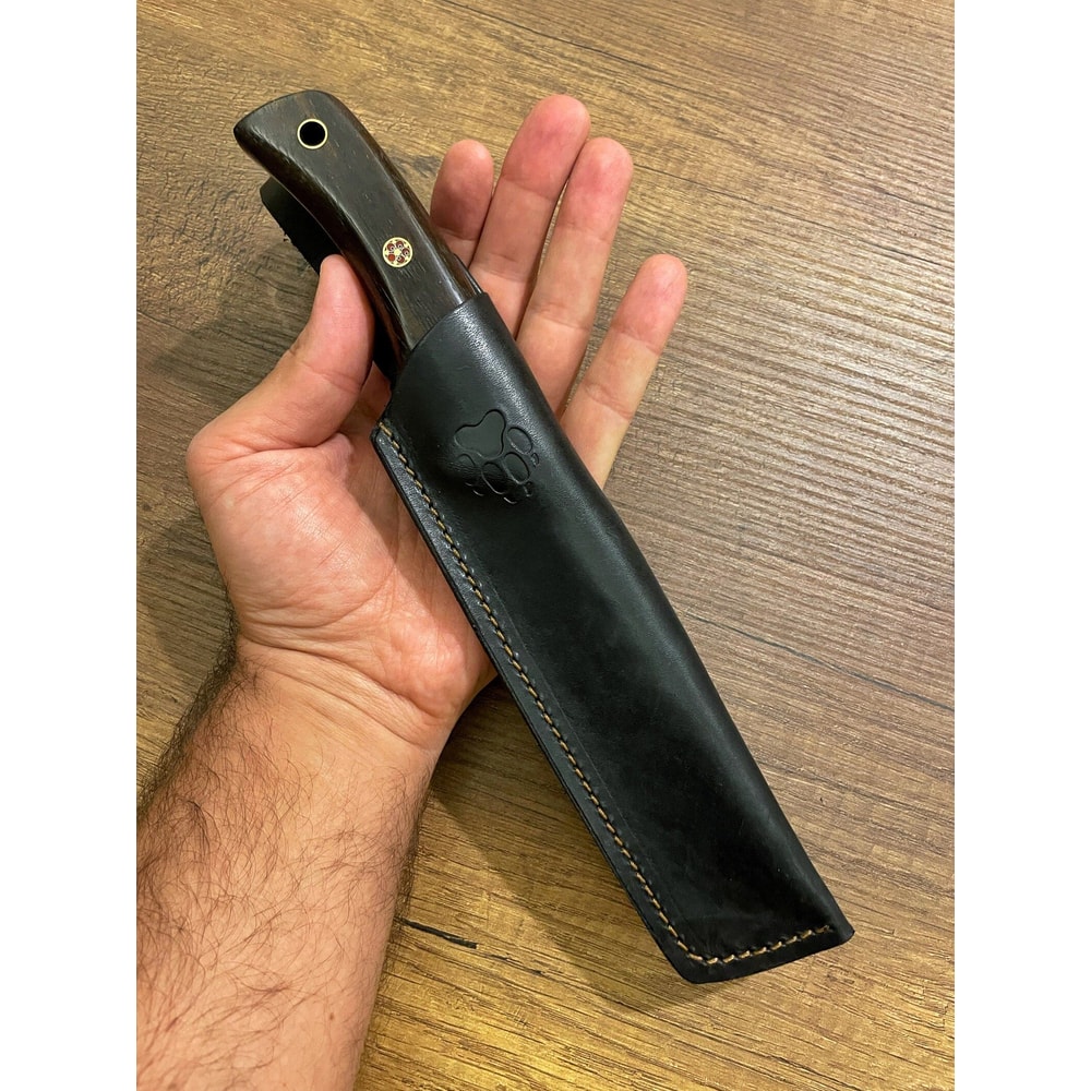 Handmade N690 Steel Hunting Knife Ebony Wood Survival Camping Blade 6