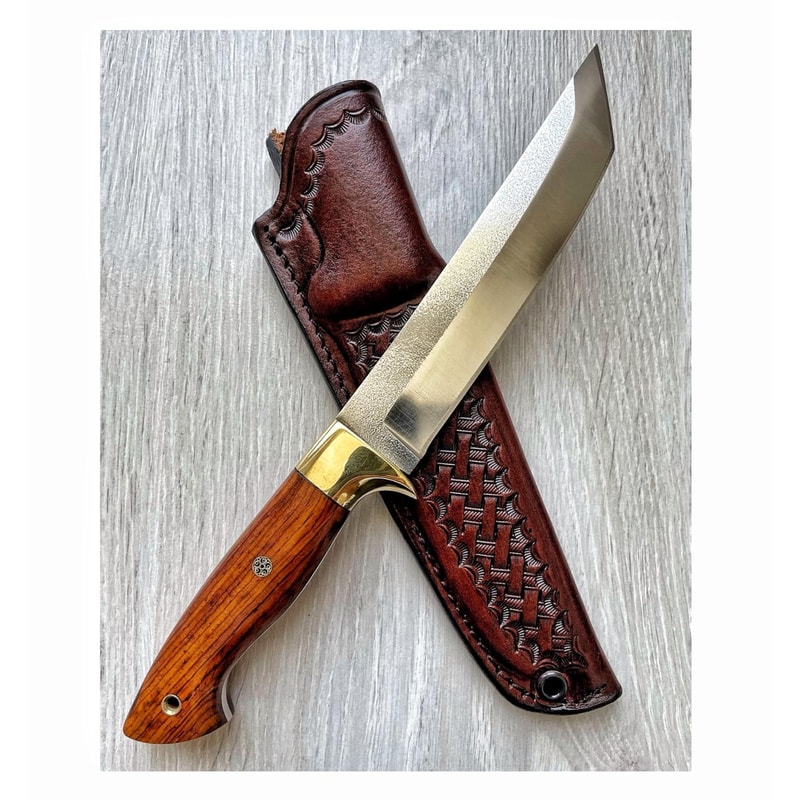 Handmade N690 Steel Hunting Knife Cocobolo Wood Survival Outdoor Blade 9