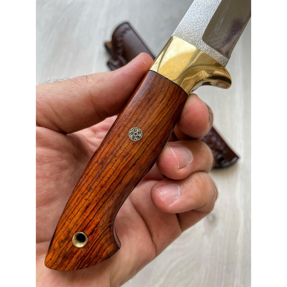 Handmade N690 Steel Hunting Knife Cocobolo Wood Survival Outdoor Blade 8