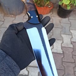 premium blacksmith forged 5160 carbon steel machete with walnut handle