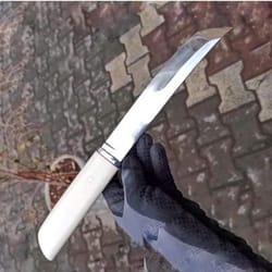 hunting knife 1075 carbon steel camping survival knife white corian handle