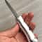 Premium Blacksmith Made Camping Knife With 1075 Carbon Steel White Corian Grip 2