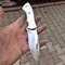 Premium Blacksmith Made Camping Knife With 1075 Carbon Steel White Corian Grip 6