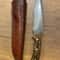 Heavy Duty Camping Hunting Knife With Walnut Wood Grip Leather Sheath 4