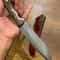 Heavy Duty Camping Hunting Knife With Walnut Wood Grip Leather Sheath 0