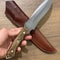 Heavy Duty Camping Hunting Knife With Walnut Wood Grip Leather Sheath 8