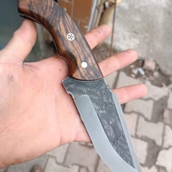 premium full tang outdoor knife with 1075 steel & walnut wood grip