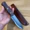 Rugged Outdoor Camping Knife With Walnut Wood Grip Darkened Steel Blade 0