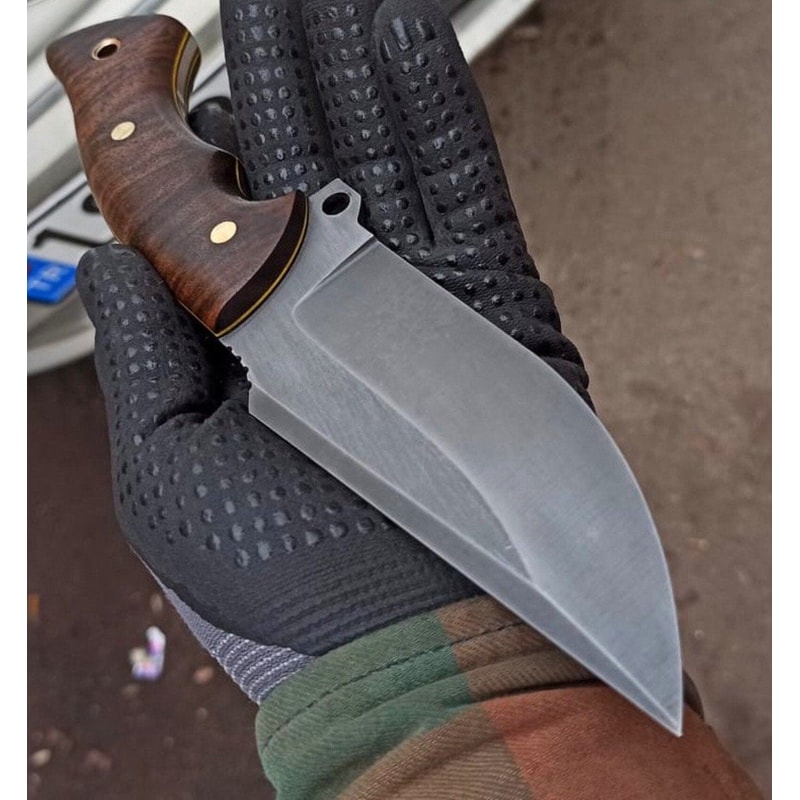 Premium Blacksmith Forged Survival Knife With 1075 Steel Walnut Wood Grip 5