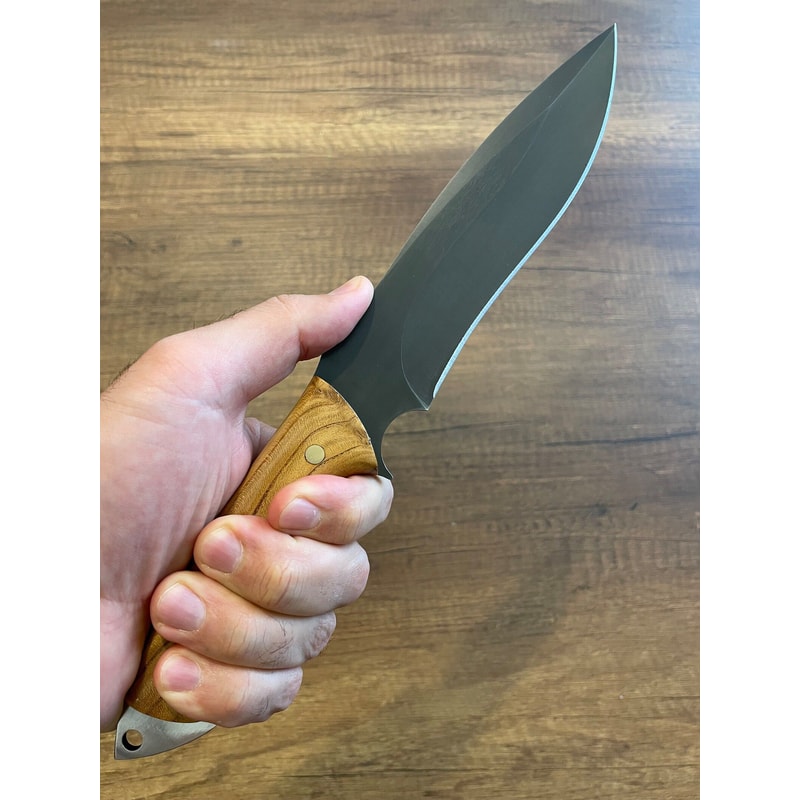 Premium Full Tang Outdoor Knife With 1075 Steel Silverberry Wood Handle 2