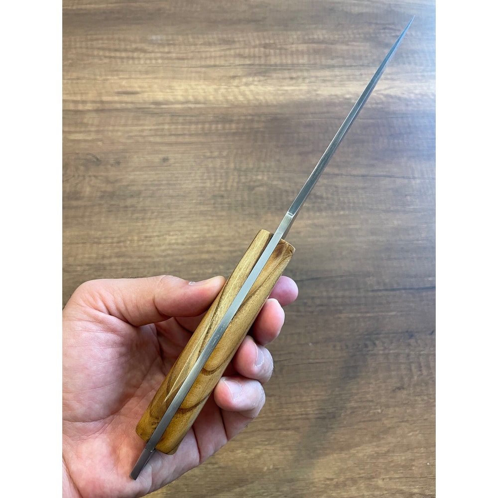Premium Full Tang Outdoor Knife With 1075 Steel Silverberry Wood Handle 4