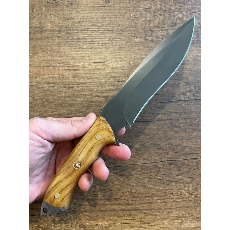 Premium Full Tang Outdoor Knife With 1075 Steel Silverberry Wood Handle 6