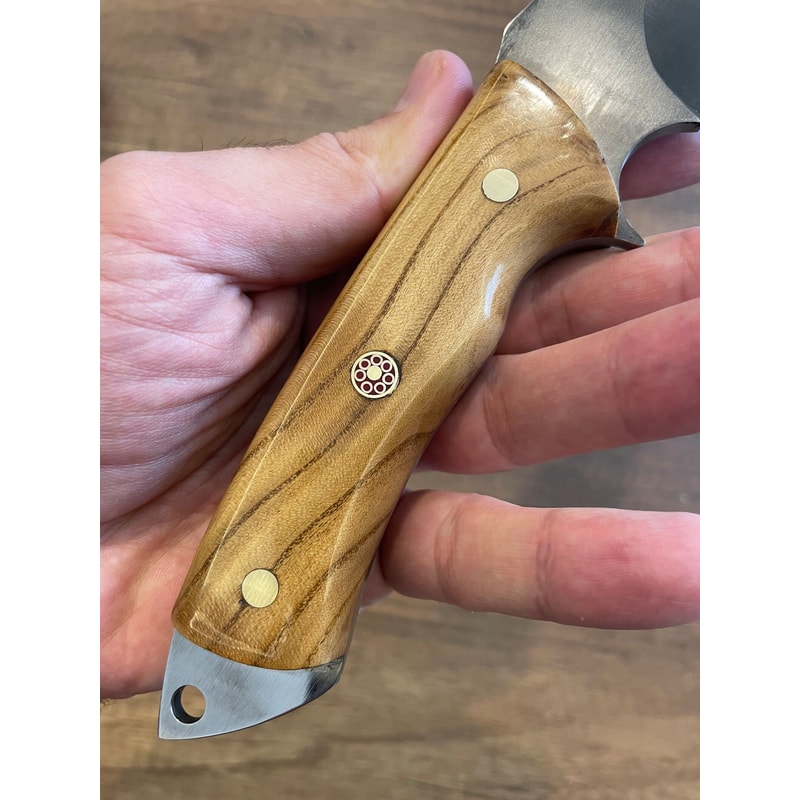 Premium Full Tang Outdoor Knife With 1075 Steel Silverberry Wood Handle 8