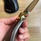 Premium Hunting Knife With Wolf Engraved Blade Ebony Handle Brass Bolsters 3